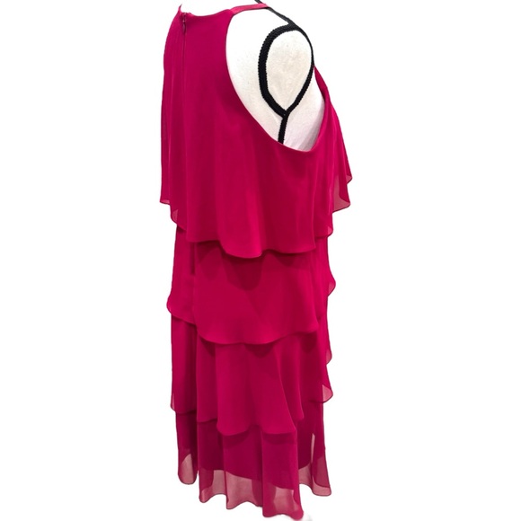 SL Fashions Tiered Fuschia Pink Dress 10P - Picture 5 of 10